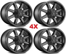 18 FUEL MAVERICK SOLID ALL BLACK WHEELS RIMS 8 2500 3500 RAM F-250 F-350