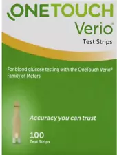 NEW OneTouch VERIO Blood Glucose Sugar Diabetic Test Strips 100 Pack READ AD