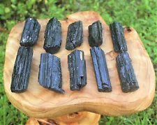 Large Black Tourmaline PREMIUM EXTRA A GRADE Shiny Rough Rod Log (3 - 4 oz)