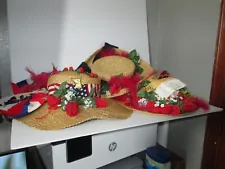 vintage (3) Kentucky Derby Hats, home decorated and worn to derbies in the 90's