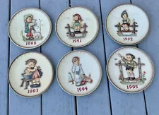 Lot Of 6 MJ Hummel Annual Wall Plates- 1990 Thru 1995 Goebel Germany NICE!!!!