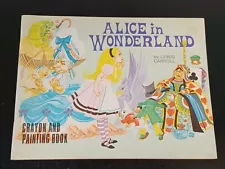 Rare Vintage 1974 Alice in Wonderland Crayon & Painting Book Colouring Unused