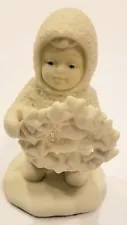 Dept 56 Snowbabies Winter Tales Of The Snow Babies Christmas Wreath Figurine Vtg