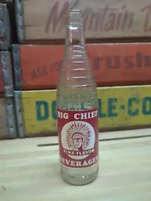 Vintage Big Chief Beverages Soda Bottle, Iola Coca Cola Bottling, Iola, KS