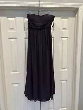 Bill LEVKOFF Bridesmaid Dress Sz 16 Purple Strapless Maxi Chiffon