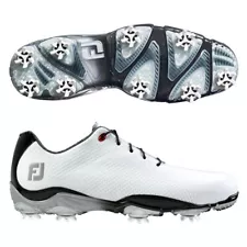 NEW! FootJoy [9.5] Medium "FJ" DNA Men's Spikes Golf Shoes-White/Black, 53493