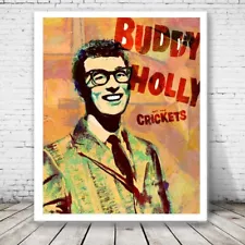 Buddy Holly Print, Buddy Holly Art, Poster, 50s Decor, Fifties Music, Lubbock