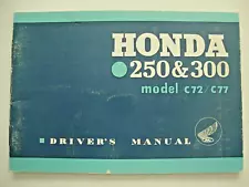 1960-1969 Honda C77 CA77 305 300/C72 CA72 250 Dream Owner's Manual OEM (For: Honda)