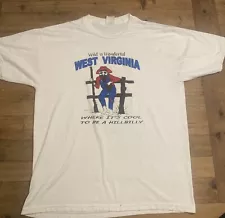 Vintage Y2K T-Shirt XL West Virginia Where It’s Cool To Be A Hillbilly Unique