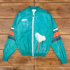 Vintage Windbreaker Jacket M 90s Golf Print Blue Zip