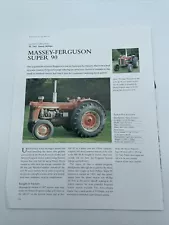 1962 Massey-Ferguson Super 90 Vtg Tractor Frameable Article Pics Specs Display