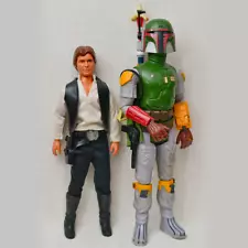 Star Wars Boba Fett & Han Solo 12" inch LG VTG ORIG 1978-1979 Kenner