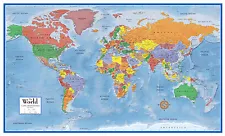 24x36 World Classic Premier 3D Wall Map - large poster wall mural art decor