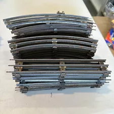 Vintage Lionel O27 Gauge Straight and Curved Train Track, roughly 25 pieces