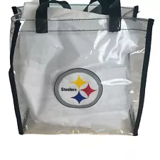 NFL Clear Plastic Tote Bag Open Top Stadium Pittsburgh Steelers 12 X 12 X 5 nch