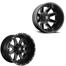 20x9 Fuel D538 Maverick Blk 05-UP FORD DUALLY SUPER SINGLE Wheels 8 Lug Set of 6