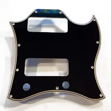 5 Ply Black/Cream WIDE BEVEL Batwing Pickguard for Gibson SG Standard P90 MOD