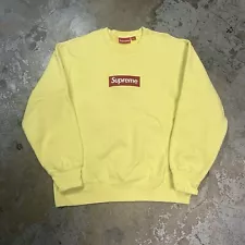 Supreme Box Logo Pale Yellow Crewneck Sweatshirt Medium Streetwear FW22 NYC