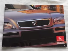 1996 Honda Range UK Car Sales Brochure, Civic Accord Legend NSX CRX etc, vintage