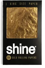 NEW Shine 1 Sheet Pack KING SIZE Rolling Paper 24K 24 Karat Gold