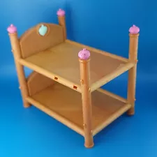 Lil Woodzeez Wooden Log Bunk Bed Dollhouse Bedroom Furniture Replacement Piece