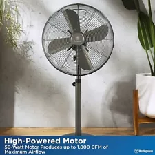 16 Vintage Metal Stand Fan, Grey