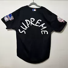 Supreme x Majestic New York Yankees Baseball Jersey Black SIZE Large