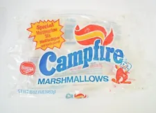 1978 Borden Campfire Marshmallows Bag Empty Campy Plastic Collectible Vintage