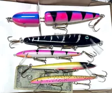 HAND CARVED WOOD assortment crankbait musky bass pike lures Muskie baits