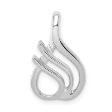 14k White Gold Reversible Omega Slide Pendant for Women 1.59g