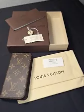 Louis Vuitton LV Monogram Folio iPhone 7 Case Brown New Phone Case w/ Box