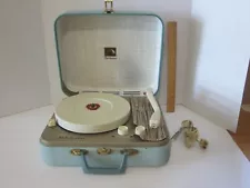 Vtg RCA Victor Victrola 1 EMP 2L Suitcase Portable Record Player For Restoration