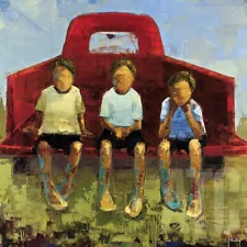 27W"x27H" TAILGATE NO. 5 by REBECCA KINKEAD -KIDS PICKUP TRUCK CHOICES OF CANVAS