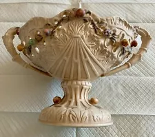 Vintage Lenwile Ardalt Artware Passion Flower Fruit Vine Pedestal Bowl