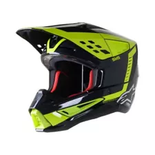 Alpinestars SM5 Beam Glossy Black Mens Motocross Off Road Dirt Bike Helmets