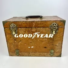 Vtg Good Year Decal Hoffman Wood Slot Car Pit Storage Tool Box Tackle