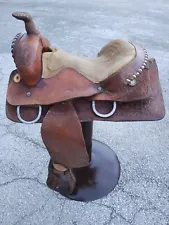 Authentic Rustic Western horse saddle bar stool