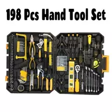 198 Pc Hand Tool Set Mechanics Kit General Household Hand Tool Kit + Carry Case