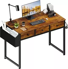 Small White Desk with Drawers - for Bedroom, 32 Inch Home Office Computer Desk