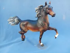 Breyer Custom Huckleberry Bey Arabian Silver Dapple Bay Horse Statue OOAK