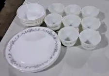 22 pieces of Vintage Discontinued Corelle by Corning RIBBON BOUQUET Set