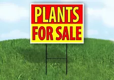 PLANTS FOR SALE RED YELLOW Plastic Yard Sign ROAD SIGN with Stand