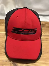 Corvette Z06 Supercharged Embroidered Adj. Strap Back Hat Red / Gray - MINT