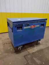 61" X 31" x 39" BLUE STEEL PORTABLE JOB BOX: STOCK 20055