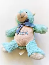 Vintage small blue teddy bear - plush teddy bear for sale