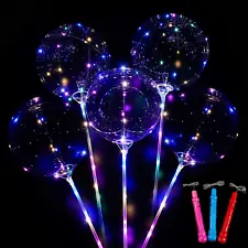 10 PCS LED Light Up Balloons Clear Helium Balloon Party Birthday Decoration Lit