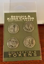 4 National Park Tokens: SEQUOIA NP, KINGS CANYON NP, MT. WHITNEY, Giant Trees