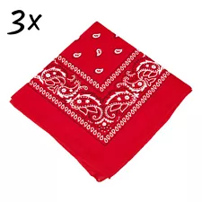 3-Pack Bandana 100% Cotton Paisley Print Double-Sided Scarf Head Neck Face Mask