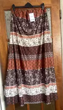 BNWT NEXT Unpressed ACCORDION Pleat ABORIGINAL SCARF PRINT Pull On MAXI Skirt 14