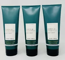 3 Bath & Body Works Birch & Eucalyptus For Men Ultimate Body Cream Set 8 oz Each